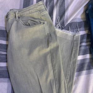 olive green denim jeans